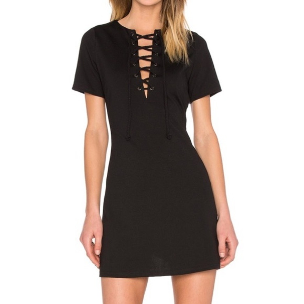 Lace Up Shift Dress